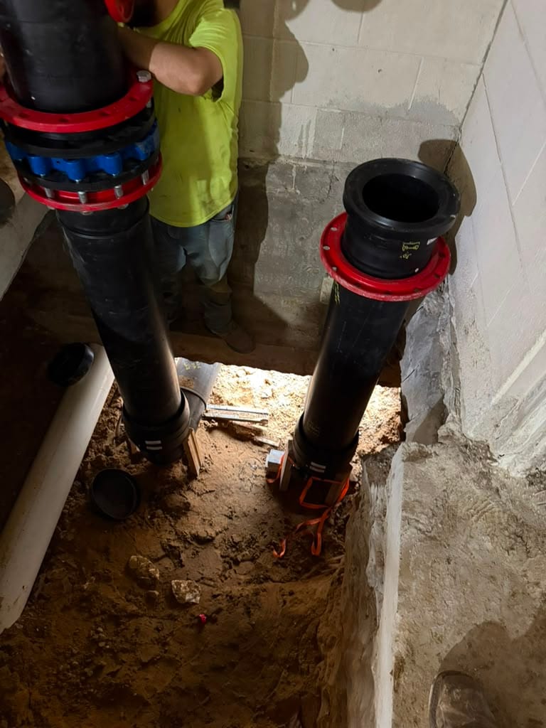 Electrofusion connections in a vault