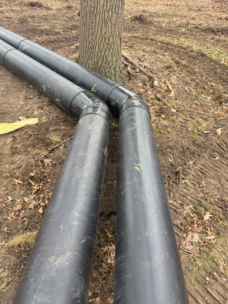 HDPE pipe and fittings assembled on site